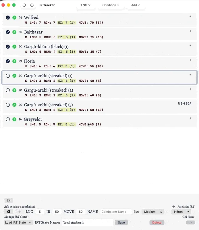 Adding and removing a condition.