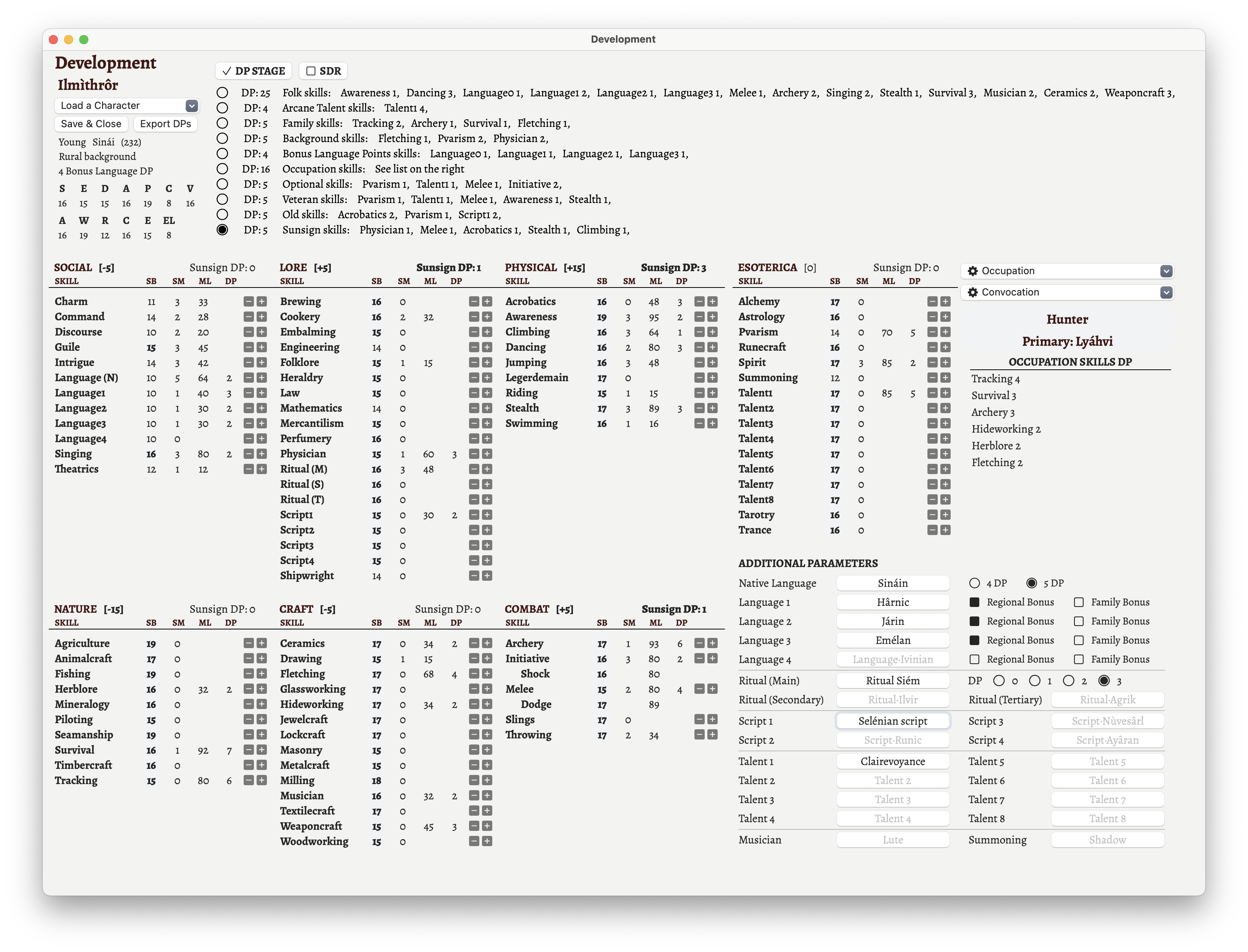 The development tool for an elf character.