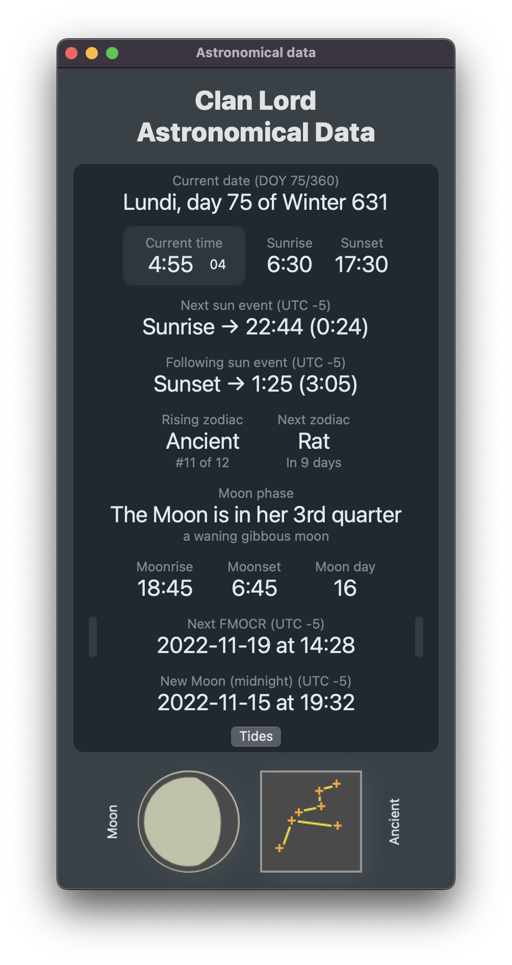 Astronomical information