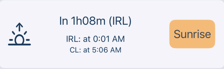 Example of sun rise prediction