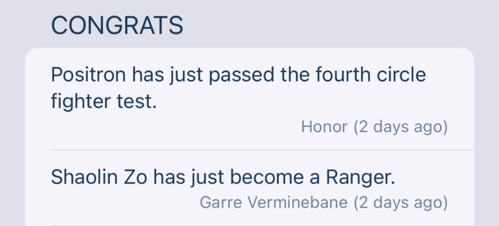 Example of Congrats messages