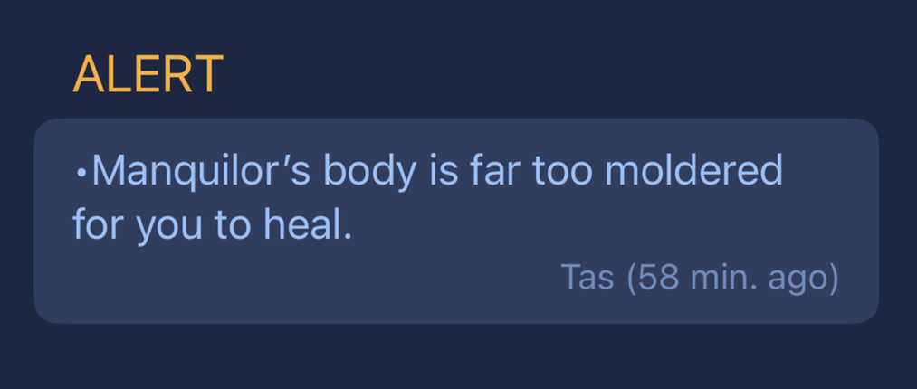 An example of an alert