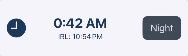 Example of the current time shown.